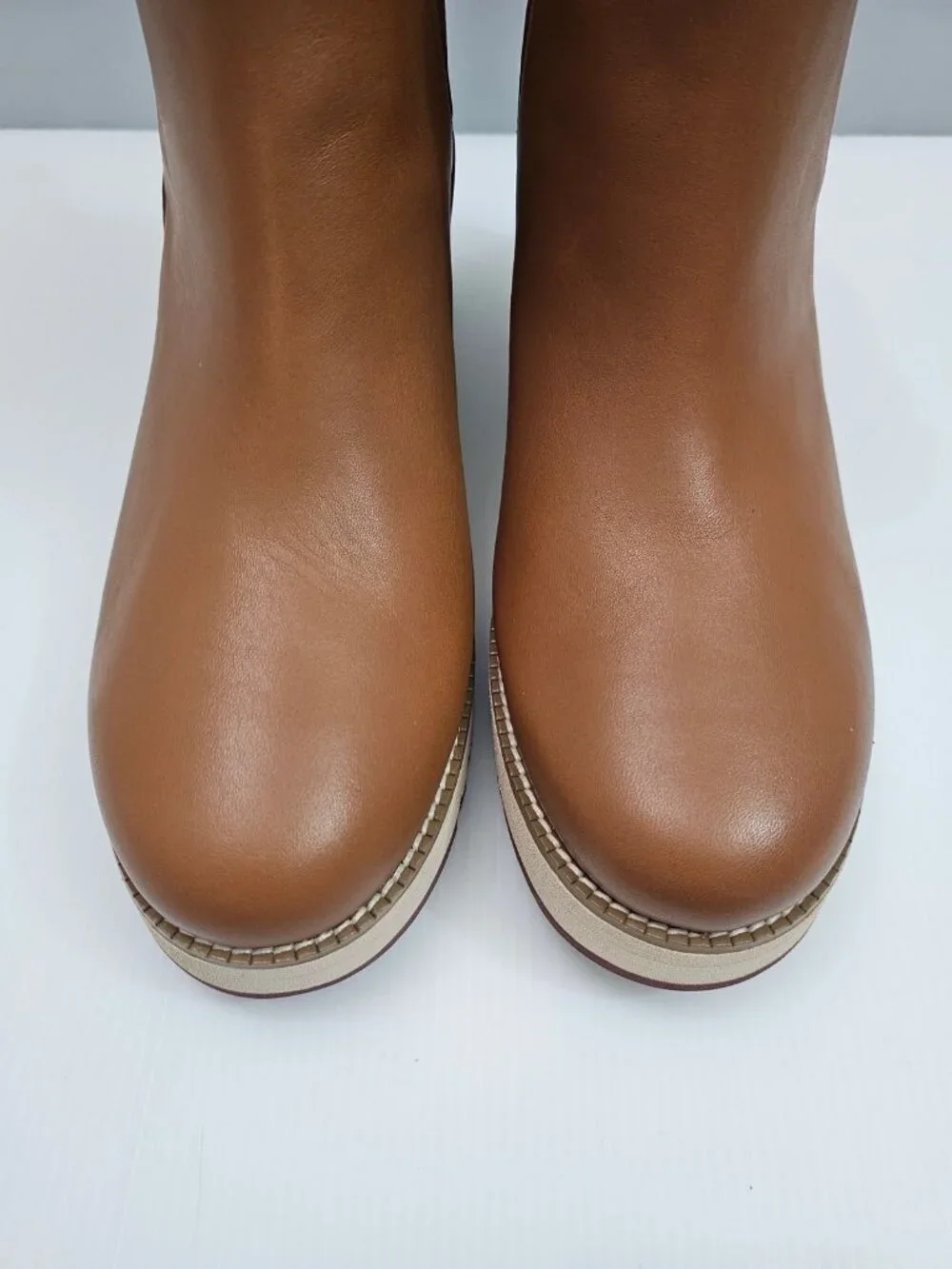Cole Haan Zerogrand City Wedge Chelsea Boot Womens 11 Tan Leather Ankle Platform